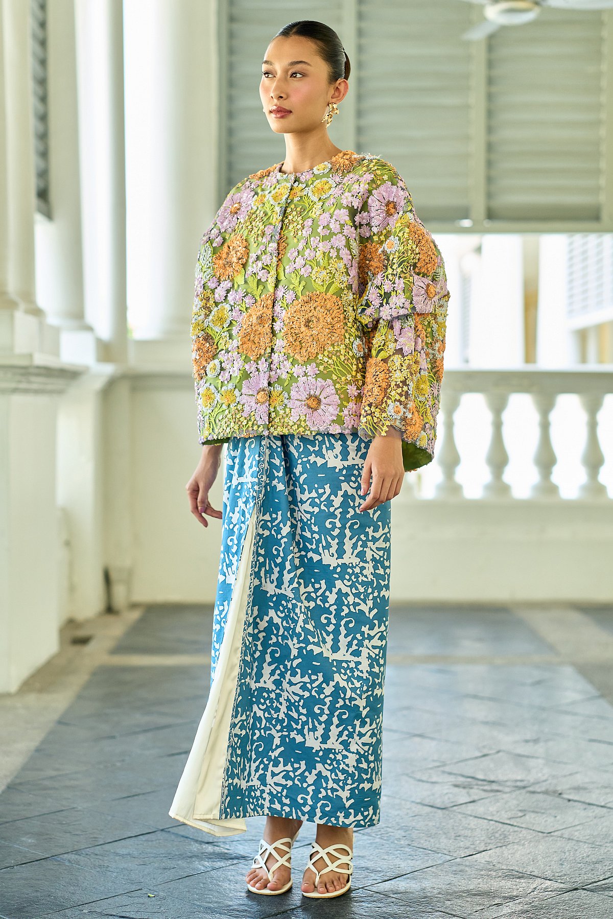 AMAYA BATIK SKIRT IN TEAL