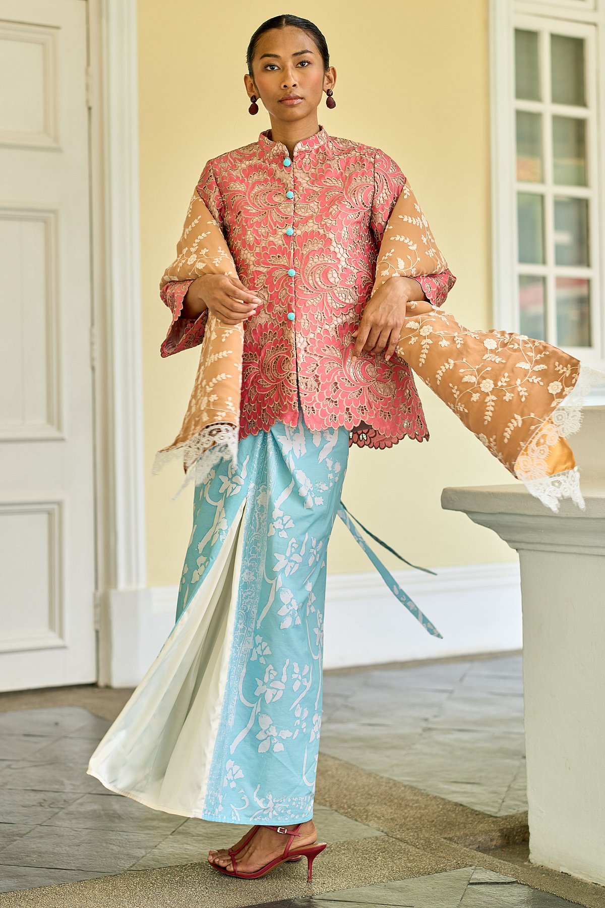 AMAYA BATIK SKIRT IN TIFFANY