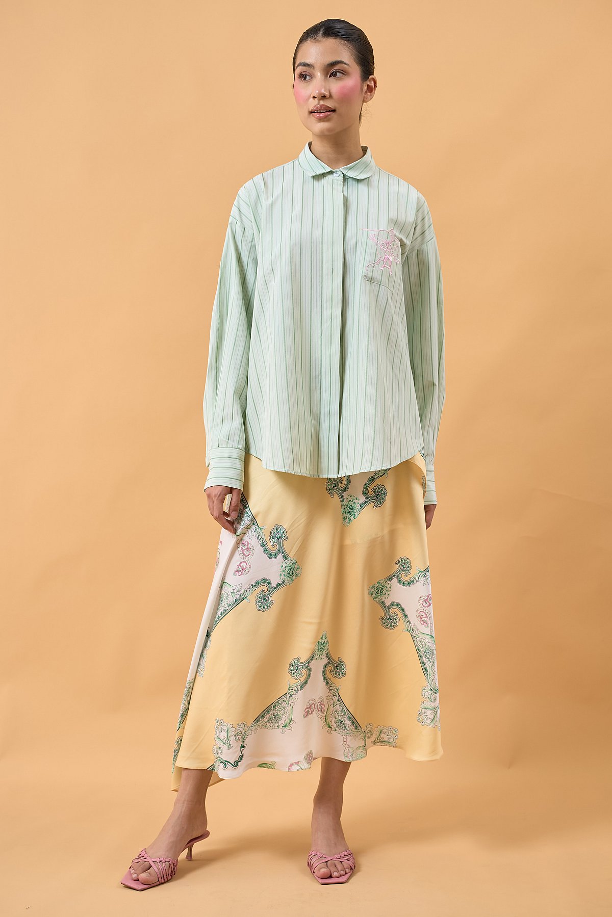HEART TOP IN MINT LATTICE