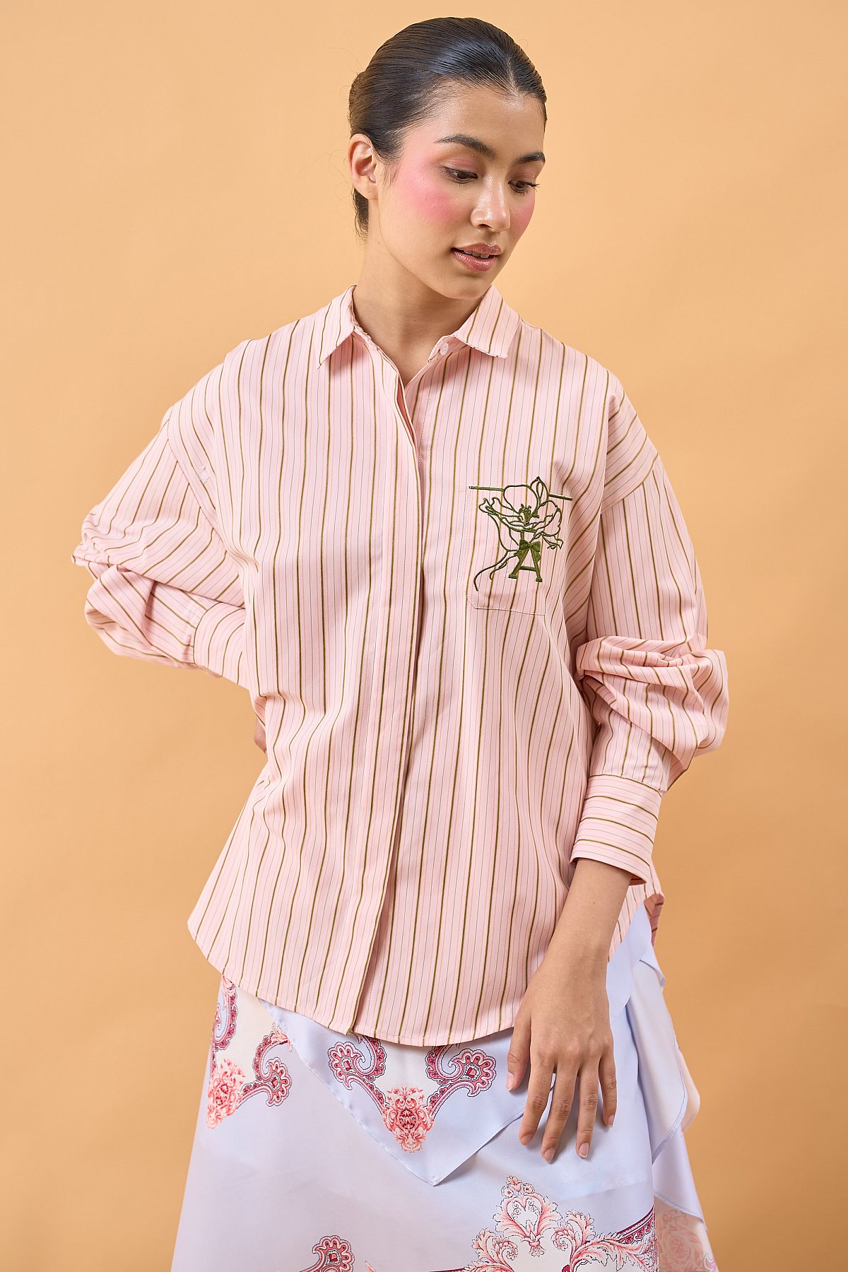 HEART TOP IN ROSE MATCHA