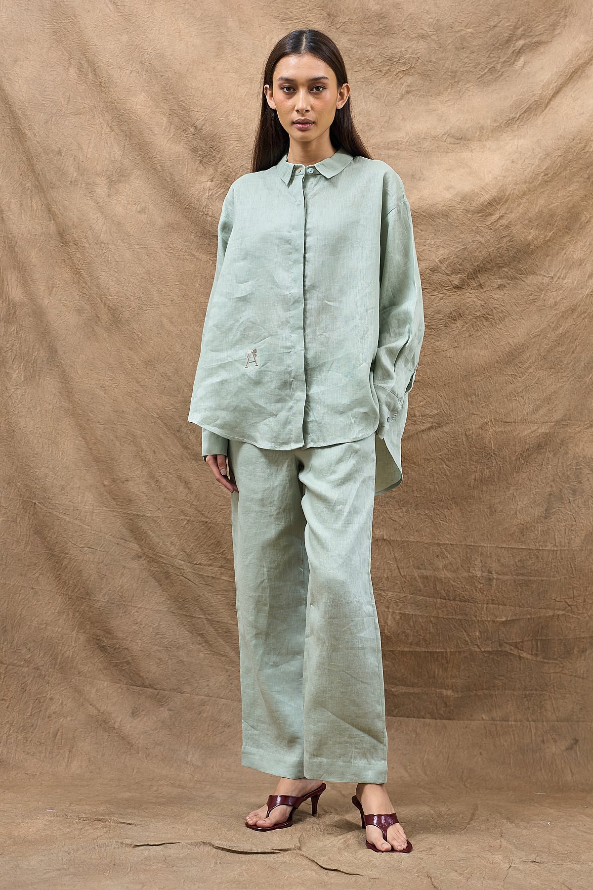 HEART TOP IN SAGE GREEN
