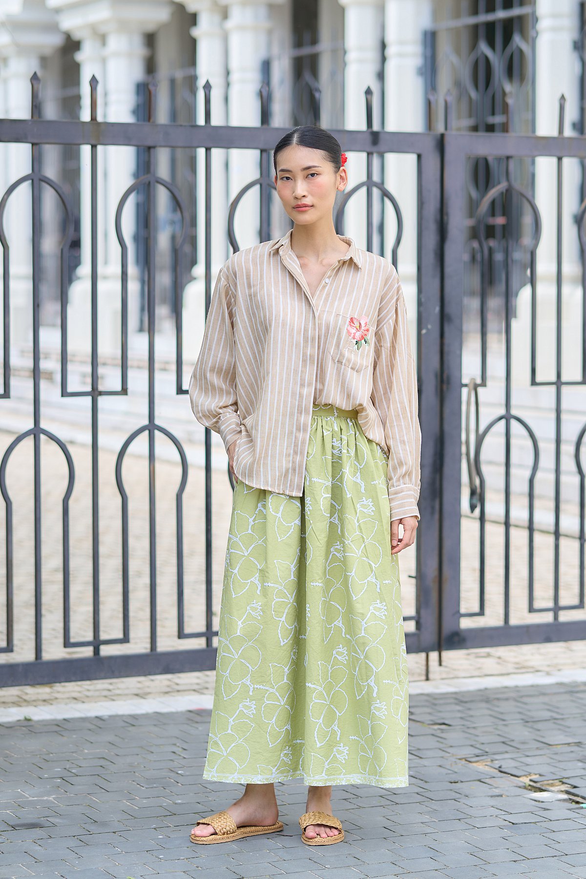 LEA BATIK SKIRT IN LIME