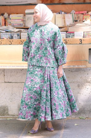 FLEUR TOP IN GREEN