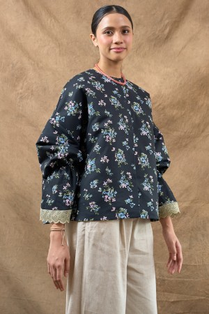 AMAYA TOP IN COTTON DARK