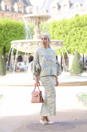 FLEUR PENCIL SKIRT IN SKY