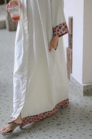 ACE DRESS IN STRIPED LEOPARD