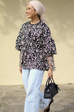AMAYA TOP IN FULL BEADED BLACK