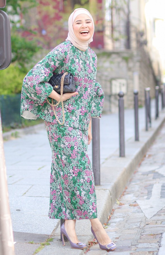 FLEUR TOP IN GREEN