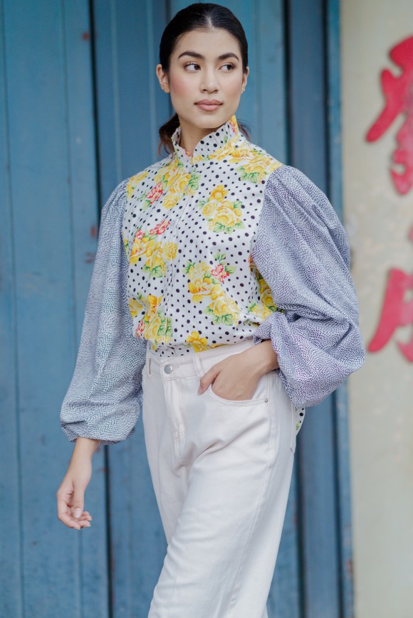 CAMILLE TOP IN ENCHANTED ROSE