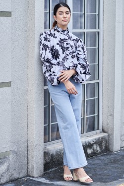 CAMILLE TOP IN WHITE POPPY