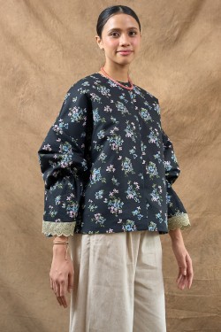 AMAYA TOP IN COTTON DARK