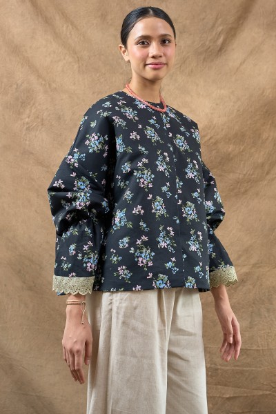AMAYA TOP IN COTTON DARK