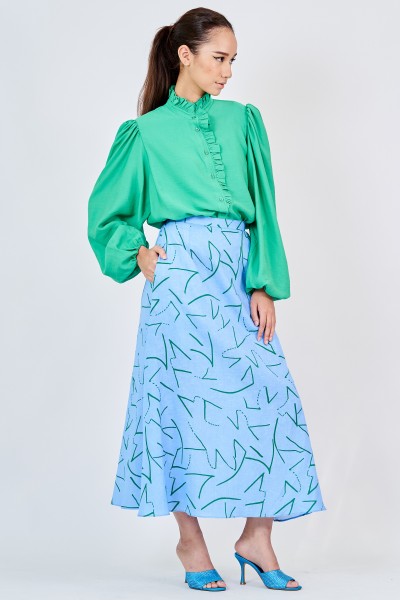 CAMILLE TOP IN KELLY GREEN
