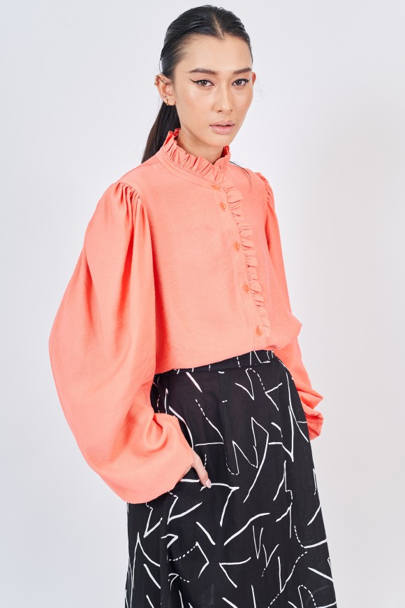 CAMILLE TOP IN CORAL