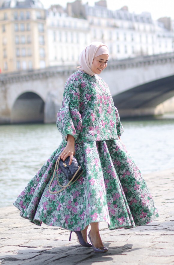 FLEUR FULL SKIRT IN GREEN