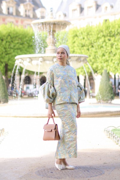 FLEUR PENCIL SKIRT IN SKY