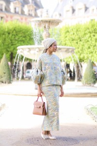 FLEUR PENCIL SKIRT IN SKY