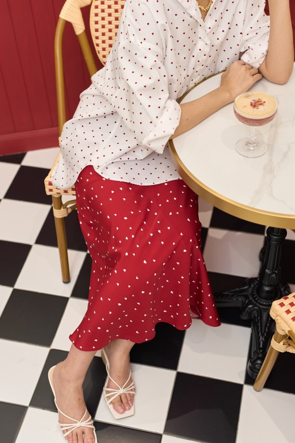 HEART SKIRT IN RED