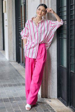 HEART TOP IN STRIPED PINK