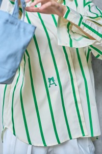 HEART TOP IN STRIPED GREEN
