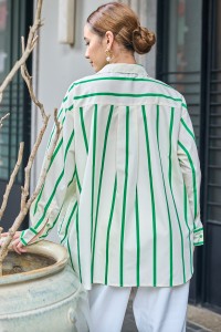 HEART TOP IN STRIPED GREEN