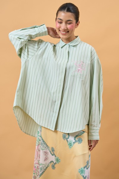HEART TOP IN MINT LATTICE