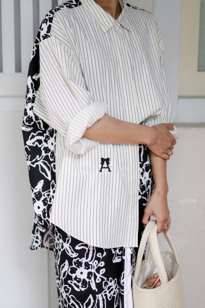 HEART TOP IN BATIK BLACK