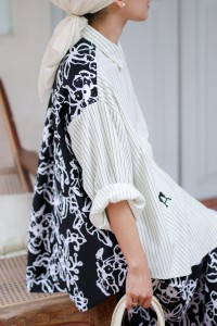 HEART TOP IN BATIK BLACK
