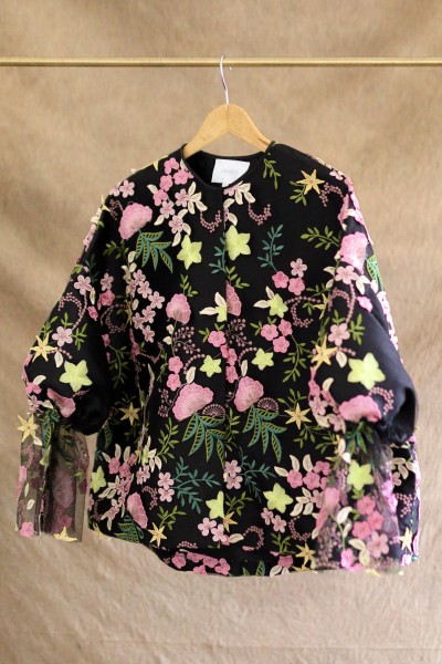 AMAYA TOP IN FULL LACE MIDNIGHT BLOOM