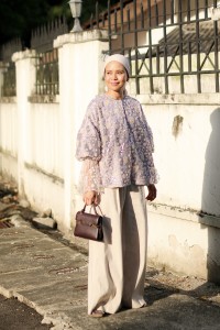 AMAYA TOP IN FULL BEADED LILAC