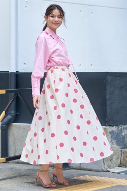 LÉA SKIRT IN PINK POLKA
