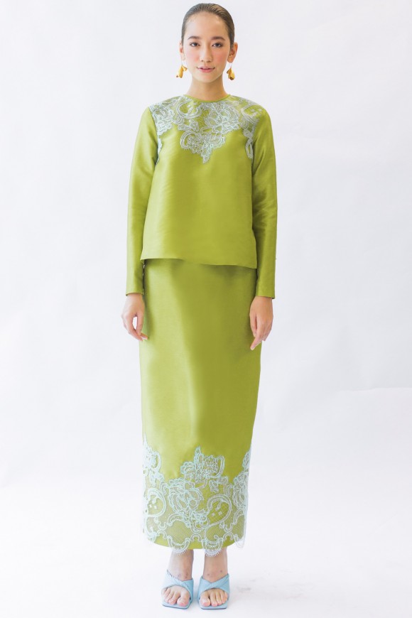CLEMENCE SET IN LIME GREEN