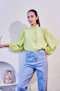 CAMILLE TOP IN LIME GREEN